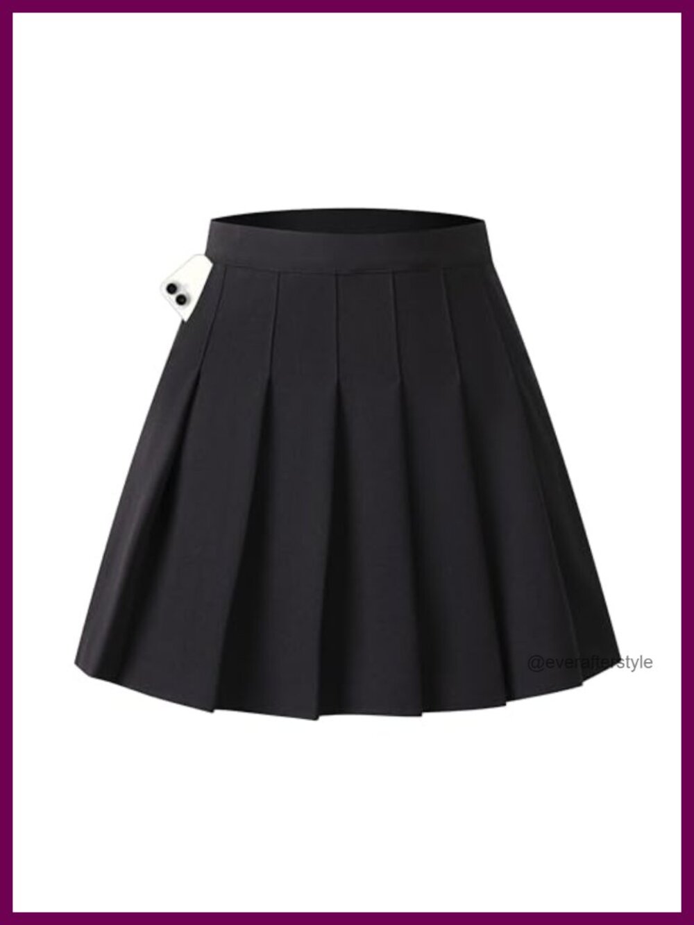 Pleated A-Line Mini Skater Skirt Stretchy Elastic Waist